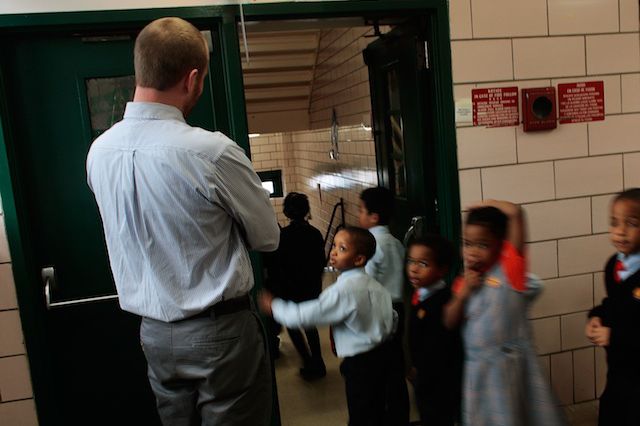Students in the hallway at Harlem Success Academy.